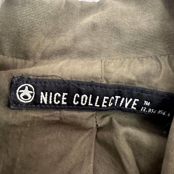 NICE COLLECTIVE Womens Jacket Chore Utility Army Green Zip Up Military - Picture 7 of 16